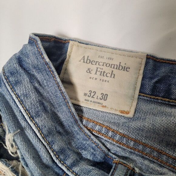 Men's Abercrombie & Fitch The A&F Boot Distressed Button-Fly W32 L30 - Picture 2 of 6